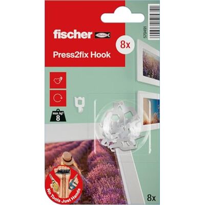 fischer Press2Fix Gipsplaat foto ophanghaak, max. gewicht 8 kg, 8 stuks fischer Press2Fix Gipsplaat foto ophanghaak, max. gewicht 8 kg, 8 stuks