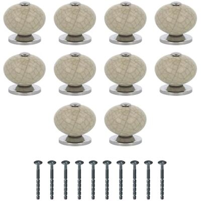 Amig Pack van 10 Meubelknoppen Ø39 Mm Kleur Gebroken Porselein Gemaakt van Keramiek Voor Keukenkasten en Badkamerkasten met een Moderne Decoratieve Stijl en Gebruik Mod. 824 Amig Pack van 10 Meubelknoppen Ø39 Mm Kleur Gebroken Porselein Gemaakt van Keramiek Voor Keukenkasten en Badkamerkasten met een Moderne Decoratieve Stijl en Gebruik Mod. 824