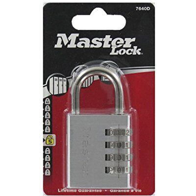 Master Lock 7640EURD Combinatiehangslot in aluminium, grijs, 4 x 7,8 x 1,5 cm Master Lock 7640EURD Combinatiehangslot in aluminium, grijs, 4 x 7,8 x 1,5 cm