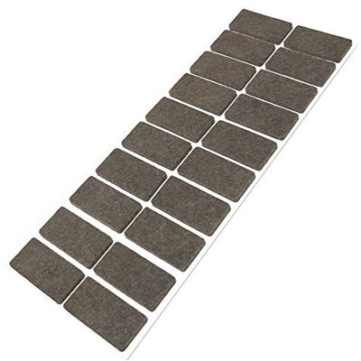 Adsamm ® / 20 x zelfklevende viltglijders/Bruin / 20x40 mm/Rechthoekig/Meubelviltglijders met een dikte van 3,5 mm/Meubel- en vloerbescherming Adsamm ® / 20 x zelfklevende viltglijders/Bruin / 20x40 mm/Rechthoekig/Meubelviltglijders met een dikte van 3,5 mm/Meubel- en vloerbescherming