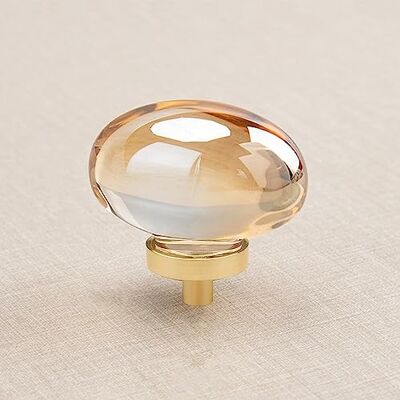 CLCTK 8 Pack Champagne Crystal Kast Knoppen, Gouden Kast Knoppen Glazen Knoppen voor Dressoir Lade Messing Meubels Hardware Trekt (Ovaal) CLCTK 8 Pack Champagne Crystal Kast Knoppen, Gouden Kast Knoppen Glazen Knoppen voor Dressoir Lade Messing Meubels Hardware Trekt (Ovaal)