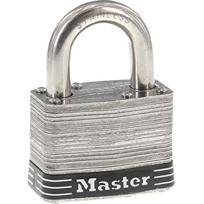 Master Lock 5SSKAD Roestvrijstalen hangslot voor buiten met sleutel, 1 stuk Master Lock 5SSKAD Roestvrijstalen hangslot voor buiten met sleutel, 1 stuk