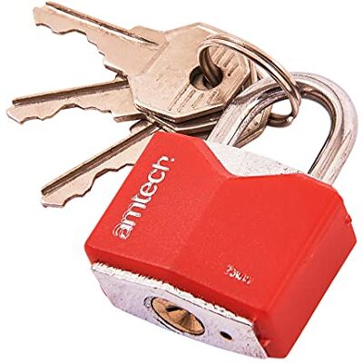 Amtech T0702 Rhombic verchroomd ijzeren hangslot, 25 mm Amtech T0702 Rhombic verchroomd ijzeren hangslot, 25 mm