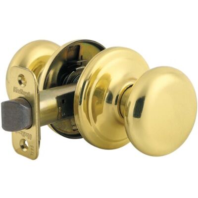 Kwikset Juno Hall/kast knop in gepolijst messing Kwikset Juno Hall/kast knop in gepolijst messing