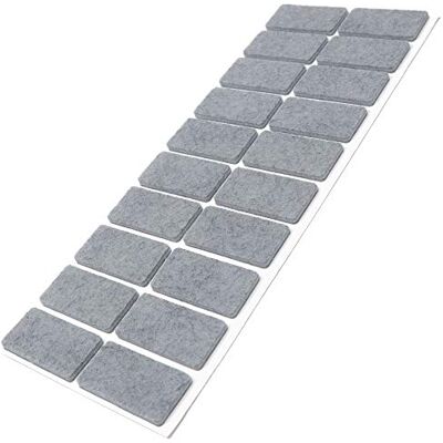 Adsamm ® / 20 x zelfklevende viltglijders/Grijs / 20x40 mm/Rechthoekig/Meubelviltglijders met een dikte van 3,5 mm/Meubel- en vloerbescherming Adsamm ® / 20 x zelfklevende viltglijders/Grijs / 20x40 mm/Rechthoekig/Meubelviltglijders met een dikte van 3,5 mm/Meubel- en vloerbescherming
