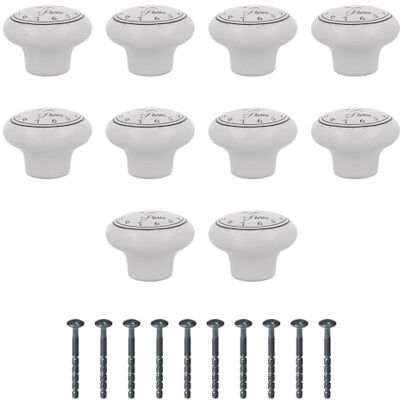 Amig Pack van 10 Meubelknoppen Ø40 Mm Witte Kleur Gemaakt van Keramiek Mod. 823 Amig Pack van 10 Meubelknoppen Ø40 Mm Witte Kleur Gemaakt van Keramiek Mod. 823