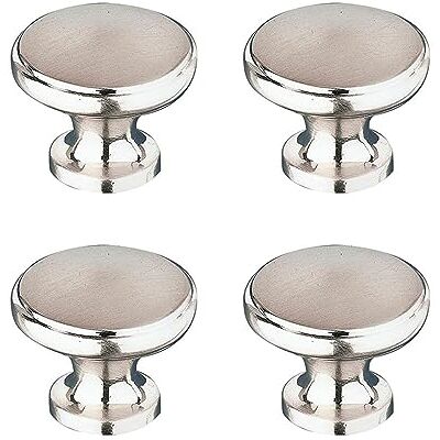 Jdel 4 stuks ladeknoppen rond 25 mm geborsteld nikkel Jdel 4 stuks ladeknoppen rond 25 mm geborsteld nikkel