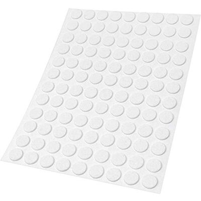 Adsamm ® / 108 x zelfklevende viltpads/Ø 0,39'' (Ø 10 mm) / wit/rond/zelfklevende meubelglijders met viltdikte van 1,5 mm Adsamm ® / 108 x zelfklevende viltpads/Ø 0,39'' (Ø 10 mm) / wit/rond/zelfklevende meubelglijders met viltdikte van 1,5 mm