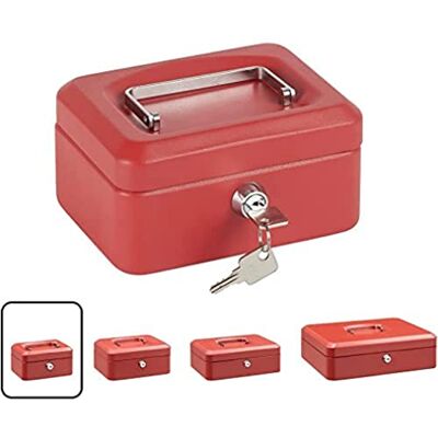 ARREGUI Elegant C9214 Stalen Geldkistje Geldkist 15 cm Breed Afsluitbare Geldkluisje met Legbord Kleine Geldkist met Sleutel en Inzet voor Munten Kassa Rood ARREGUI Elegant C9214 Stalen Geldkistje Geldkist 15 cm Breed Afsluitbare Geldkluisje met Legbord Kleine Geldkist met Sleutel en Inzet voor Munten Kassa Rood