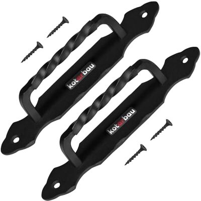 KOTARBAU ® Deurklink, 190 mm, 2 stuks, smeedijzeren handgreep, deurklink, zwart, deurgreep, stalen deurgreep, deurbeslag, schuifdeur, meubelgreep KOTARBAU ® Deurklink, 190 mm, 2 stuks, smeedijzeren handgreep, deurklink, zwart, deurgreep, stalen deurgreep, deurbeslag, schuifdeur, meubelgreep