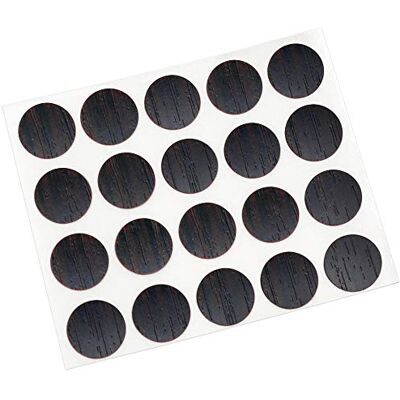 Adsamm ® / 20 x afdekdoppen Ø 0,51'' (Ø 1,3 cm) wengé rond 0,45 mm) dun, zelfklevende meubelpatches van ® Adsamm ® / 20 x afdekdoppen Ø 0,51'' (Ø 1,3 cm) wengé rond 0,45 mm) dun, zelfklevende meubelpatches van ®