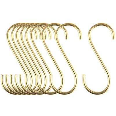 Mewuthede Messing S-haken S-vormige haak, 10 stuks zware S-haken voor het ophangen van keukenpotten en pannen, kantoor, badkamer, kast, buiten, veel gebruikt Mewuthede Messing S-haken S-vormige haak, 10 stuks zware S-haken voor het ophangen van keukenpotten en pannen, kantoor, badkamer, kast, buiten, veel gebruikt