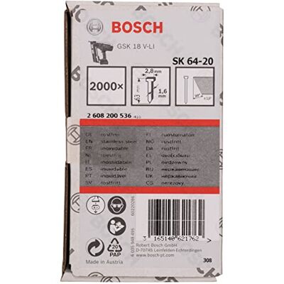 Bosch 2000x PRO FN16-20 afwerknagel, 20° 1,6/16 g Lengte 63 mm, Bosch 2000x PRO FN16-20 afwerknagel, 20° 1,6/16 g Lengte 63 mm,