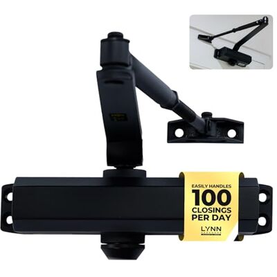 LYNN HARDWARE Medium Duty Commercial Door DC6003 Auto Door Closer, Surface-Mounted, Size 3 for Home & Light Commercial, Matte Black LYNN HARDWARE Medium Duty Commercial Door DC6003 Auto Door Closer, Surface-Mounted, Size 3 for Home & Light Commercial, Matte Black