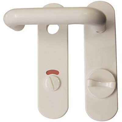Alpertec 40131830K1 Nylon korte plaatgarnituur voor badkamerdeuren WC met vergrendelingsgrendel wit krukgarnituur deurkrukken deurbeslagen nieuw Alpertec 40131830K1 Nylon korte plaatgarnituur voor badkamerdeuren WC met vergrendelingsgrendel wit krukgarnituur deurkrukken deurbeslagen nieuw