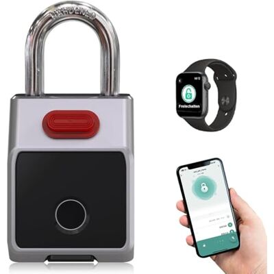 Rawrr Hangslot Smart, slot met cijferige Tuya-app, vingerafdruk hangslot, sleutelloos hangslot, weerbestendig, voor gym, kantoor, huis, tuin, kast enz Rawrr Hangslot Smart, slot met cijferige Tuya-app, vingerafdruk hangslot, sleutelloos hangslot, weerbestendig, voor gym, kantoor, huis, tuin, kast enz