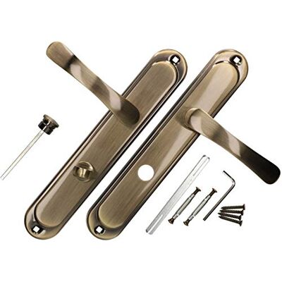 KOTARBAU Deurklink, 72 mm, WC/BAD, deurkruk, patin, deurbeslag, deurgarnituur, lang schild, deurkrukset, binnendeur, buitendeur, handgreep, poortbeslag (uitvoering toilet, 72 mm) KOTARBAU Deurklink, 72 mm, WC/BAD, deurkruk, patin, deurbeslag, deurgarnituur, lang schild, deurkrukset, binnendeur, buitendeur, handgreep, poortbeslag (uitvoering toilet, 72 mm)