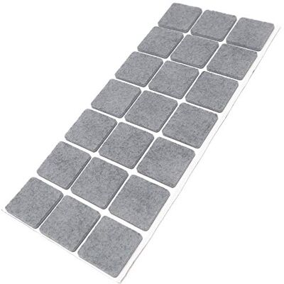 Adsamm ® / 21 x zelfklevende viltglijders/Grijs / 30x30 mm/Vierkant/Meubelviltglijders met een dikte van 3,5 mm/Meubel- en vloerbescherming Adsamm ® / 21 x zelfklevende viltglijders/Grijs / 30x30 mm/Vierkant/Meubelviltglijders met een dikte van 3,5 mm/Meubel- en vloerbescherming