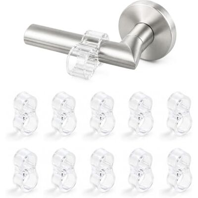 Carehabi Deurstopper, set van 10 stuks, transparant, 8-vorm, deurgreepbescherming, 15-18 mm, deurklink, stopper, deurbuffer, wandbescherming voor deurklinken en ramen Carehabi Deurstopper, set van 10 stuks, transparant, 8-vorm, deurgreepbescherming, 15-18 mm, deurklink, stopper, deurbuffer, wandbescherming voor deurklinken en ramen