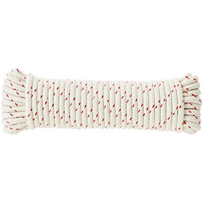 Merriway Bulk Hardware BH03125 rood gestippelde sjerpen- en trekkoord van gewaxt katoen 12,5 m x 5,8 mm wit Merriway Bulk Hardware BH03125 rood gestippelde sjerpen- en trekkoord van gewaxt katoen 12,5 m x 5,8 mm wit