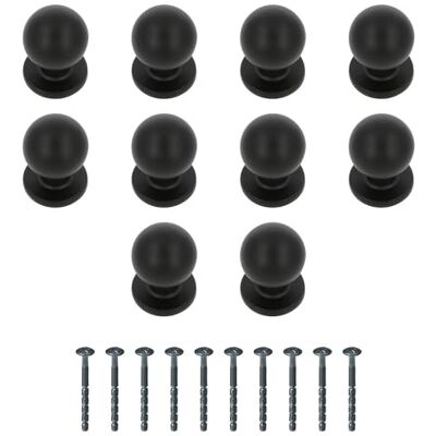 Amig Pack van 10 Meubelknoppen Diameter Ø25 mm Kleur Mat Zwart Gemaakt van Zamak Voor keukenkasten en badkamerkasten met een moderne decoratieve stijl en gebruik Mod. 811 Amig Pack van 10 Meubelknoppen Diameter Ø25 mm Kleur Mat Zwart Gemaakt van Zamak Voor keukenkasten en badkamerkasten met een moderne decoratieve stijl en gebruik Mod. 811