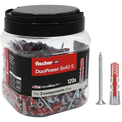 Fischer Plug 8x40 met schroeven - 120 stuks Fischer Plug 8x40 met schroeven - 120 stuks