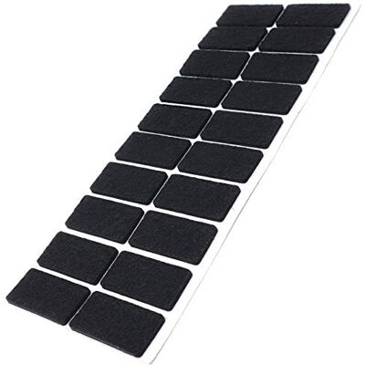 Adsamm ® / 20 x zelfklevende viltglijders/Zwart / 20x40 mm/Rechthoekig/Meubelviltglijders met een dikte van 3,5 mm/Meubel- en vloerbescherming Adsamm ® / 20 x zelfklevende viltglijders/Zwart / 20x40 mm/Rechthoekig/Meubelviltglijders met een dikte van 3,5 mm/Meubel- en vloerbescherming