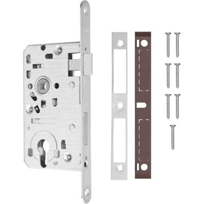KOTARBAU ® Insteekslot 72/55 mm DIN links profielcilinder slot deurslot met tegenplaat staal verzinkt topkwaliteit roestvrij robuust zilver KOTARBAU ® Insteekslot 72/55 mm DIN links profielcilinder slot deurslot met tegenplaat staal verzinkt topkwaliteit roestvrij robuust zilver
