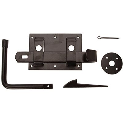 Suki 3249628 veiligheidsslot, deurslot, 180 x 85 mm, staal, zwart Suki 3249628 veiligheidsslot, deurslot, 180 x 85 mm, staal, zwart