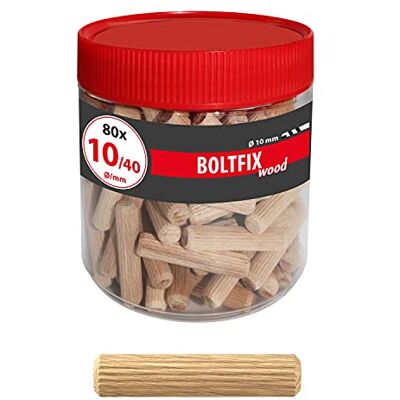 TOX Boltfix 015200181 Houten pluggen 10x40 mm, betrouwbare verbinding van houten onderdelen met perfecte pasvorm en grip, duurzaam en esthetisch, geschikt voor meubels, 80 stuks in praktische ronde TOX Boltfix 015200181 Houten pluggen 10x40 mm, betrouwbare verbinding van houten onderdelen met perfecte pasvorm en grip, duurzaam en esthetisch, geschikt voor meubels, 80 stuks in praktische ronde