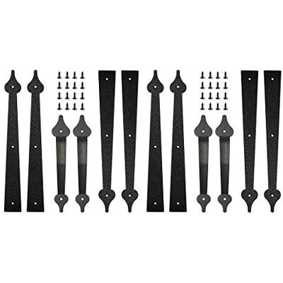 skysen Zwart stalen garagedeur decoratie scharnieren handgrepen hardware kit (tckls-2 Pack) skysen Zwart stalen garagedeur decoratie scharnieren handgrepen hardware kit (tckls-2 Pack)