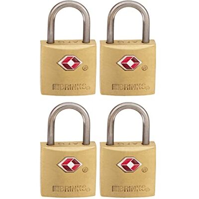 BRINKS 22 mm TSA goedgekeurd massief messing reishangslot, 4-pack verchroomd met gehard stalen beugel, TSA goedgekeurd slot voor reizen en inspectie BRINKS 22 mm TSA goedgekeurd massief messing reishangslot, 4-pack verchroomd met gehard stalen beugel, TSA goedgekeurd slot voor reizen en inspectie