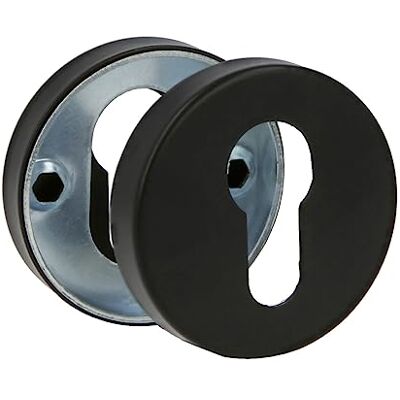 Amig Rozet voor ronde rozetgrepen model 3RX 53 mm slotafwerking, compatibel met Europrofielcilinder, roestvrij staal, zwart Amig Rozet voor ronde rozetgrepen model 3RX 53 mm slotafwerking, compatibel met Europrofielcilinder, roestvrij staal, zwart