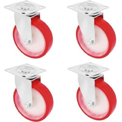 Amig Set van 4 zwenkwielen met metalen plaat Ø 125 mm Maximaal draagvermogen 170 kg Voor het verplaatsen van zware meubels Geschikt voor gebruik in de horeca en ziekenhuizen Amig Set van 4 zwenkwielen met metalen plaat Ø 125 mm Maximaal draagvermogen 170 kg Voor het verplaatsen van zware meubels Geschikt voor gebruik in de horeca en ziekenhuizen