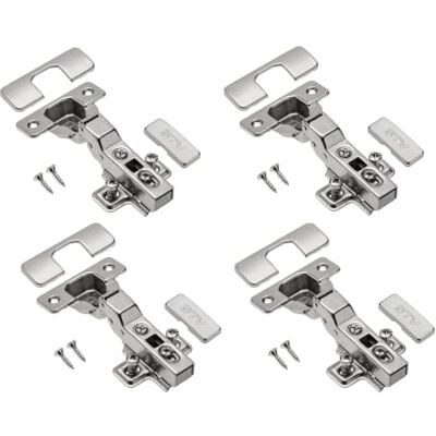 GTV 4 x Hydraulisch scharnier ECHC, Twin scharnier met demping middenaanslag montageplaat H=0 met euroschroeven stille sluiting meubelscharnier potscharnier kastdeurscharnier GTV 4 x Hydraulisch scharnier ECHC, Twin scharnier met demping middenaanslag montageplaat H=0 met euroschroeven stille sluiting meubelscharnier potscharnier kastdeurscharnier