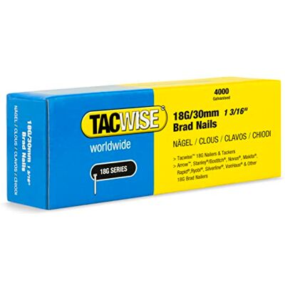 TACWISE 1711 Verzinkte Bradnagels Type 18G / 30 mm, 4000 Stuks TACWISE 1711 Verzinkte Bradnagels Type 18G / 30 mm, 4000 Stuks