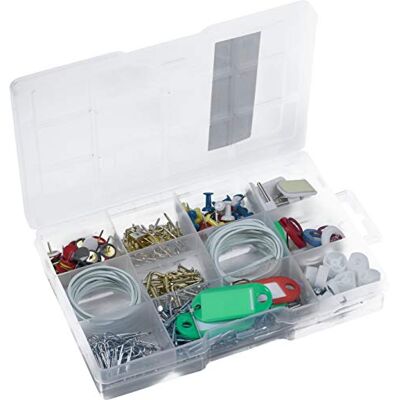 Connex Huishoudelijke assortiment 182-delig + 120 g wandhaken, spijkers, prikbordnaalden & Co. Voorgesorteerd in praktische kunststof doos universeel inzetbaar/assortimentsdoos / Connex Huishoudelijke assortiment 182-delig + 120 g wandhaken, spijkers, prikbordnaalden & Co. Voorgesorteerd in praktische kunststof doos universeel inzetbaar/assortimentsdoos /