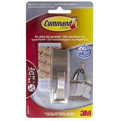Command W-MR02-BN metalen haak, middelgroot, grijs Command W-MR02-BN metalen haak, middelgroot, grijs