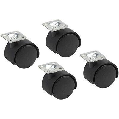 Metafranc Dubbele wielen Ø 50 mm 40 x 40 mm plaat kunststof wielen 40 x 40 mm plaat, hard loopvlak, 50 kg draagkracht, transportrol, containerrol, meubelrol, meerdelige set Metafranc Dubbele wielen Ø 50 mm 40 x 40 mm plaat kunststof wielen 40 x 40 mm plaat, hard loopvlak, 50 kg draagkracht, transportrol, containerrol, meubelrol, meerdelige set