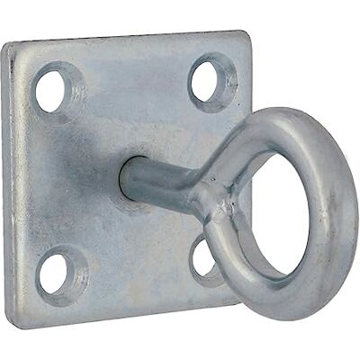 Amig Plafondhaak, wandanker met schroefbevestiging, 50 x 50 x 8 haken Ø 8 mm, oogplaat, gesloten haak, vaste montageplaat, verzinkt staal Amig Plafondhaak, wandanker met schroefbevestiging, 50 x 50 x 8 haken Ø 8 mm, oogplaat, gesloten haak, vaste montageplaat, verzinkt staal
