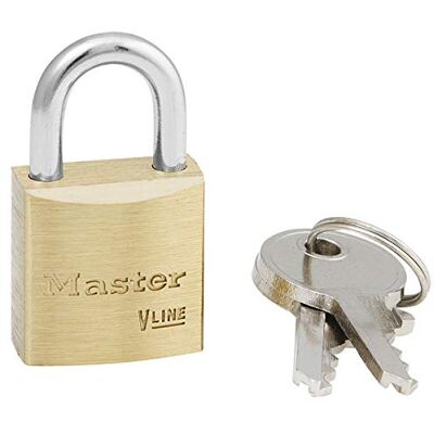 Master Lock 4120KA-213 sleutelhangslot van messing, goud, 3,4 x 2 x 1 cm Master Lock 4120KA-213 sleutelhangslot van messing, goud, 3,4 x 2 x 1 cm