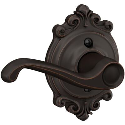 SCHLAGE F170 FLA 716 BRK LH Brookshire Collectie Linkerhand Flair Decoratieve Trim Hendel, Oud Brons Lock Company SCHLAGE F170 FLA 716 BRK LH Brookshire Collectie Linkerhand Flair Decoratieve Trim Hendel, Oud Brons Lock Company