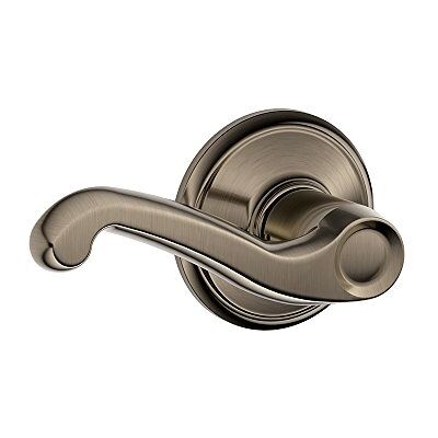 SCHLAGE F10FLA620 Flair Passage Lever, Antieke Pewter by Lock Company SCHLAGE F10FLA620 Flair Passage Lever, Antieke Pewter by Lock Company