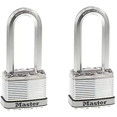 Master Lock M5XTLJ Magnum hangslot met sleutel, 2 stuks, gelijksluitend Master Lock M5XTLJ Magnum hangslot met sleutel, 2 stuks, gelijksluitend