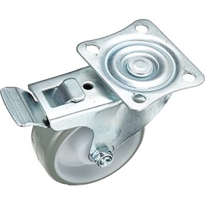 Metafranc Zwenkwiel Ø 75 mm 70 x 59 mm plaat vergrendeling Polyurethaan wiel, zacht loopvlak, rollagers, 75 kg draagkracht, transportrol, meubelrol, zware rol Metafranc Zwenkwiel Ø 75 mm 70 x 59 mm plaat vergrendeling Polyurethaan wiel, zacht loopvlak, rollagers, 75 kg draagkracht, transportrol, meubelrol, zware rol