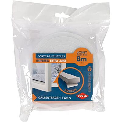 Cogex Deursloten en isolatie weerbescherming afdichtband deur/raamafdichting zelfklevende schuimafdichting deur- en raamafdichting 12 mm x 8 m (10 mm) Cogex Deursloten en isolatie weerbescherming afdichtband deur/raamafdichting zelfklevende schuimafdichting deur- en raamafdichting 12 mm x 8 m (10 mm)