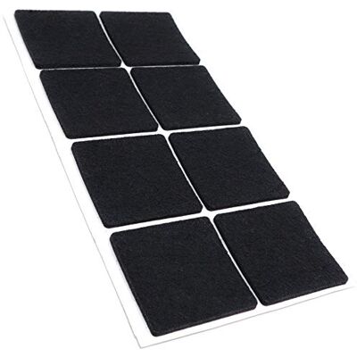 Adsamm ® / 8 x zelfklevende viltglijders/Zwart / 50x50 mm/Vierkant/Meubelviltglijders met een dikte van 3,5 mm/Meubel- en vloerbescherming Adsamm ® / 8 x zelfklevende viltglijders/Zwart / 50x50 mm/Vierkant/Meubelviltglijders met een dikte van 3,5 mm/Meubel- en vloerbescherming