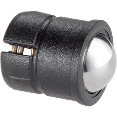 HALDER 10 stuks verende drukstukken, gladde uitvoering, met band en bal, zelfklemmend/huls van thermoplast, kogel van roestvrij staal d1=6 mm 22080.0706 HALDER 10 stuks verende drukstukken, gladde uitvoering, met band en bal, zelfklemmend/huls van thermoplast, kogel van roestvrij staal d1=6 mm 22080.0706
