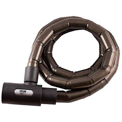 IFAM Diefstalbeveiliging voor motorgewrichten, model Slide, versterkte stalen kabel met scharnierende afscherming, 1,50 m lengte, 3 mm dik, scharnierend slot met hoge flexibiliteit, grijs, veiligheid IFAM Diefstalbeveiliging voor motorgewrichten, model Slide, versterkte stalen kabel met scharnierende afscherming, 1,50 m lengte, 3 mm dik, scharnierend slot met hoge flexibiliteit, grijs, veiligheid