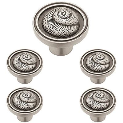 Franklin Brass Nautilus (5-pack) kastknoppen geborsteld satijn tin hardware voor keuken, lade trekt, dressoirs, kastdeur 1-7/16' PBF660-BSP-C1 Franklin Brass Nautilus (5-pack) kastknoppen geborsteld satijn tin hardware voor keuken, lade trekt, dressoirs, kastdeur 1-7/16' PBF660-BSP-C1